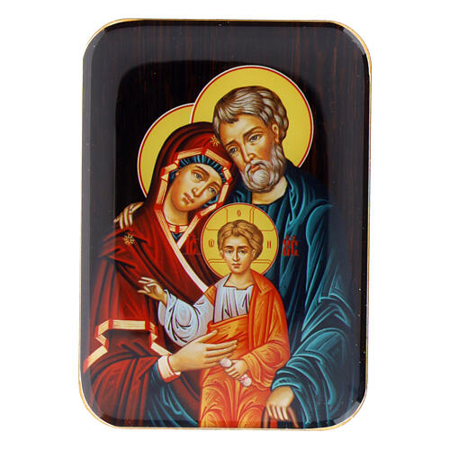 Holy Family, magnet of 4 in, wood 1