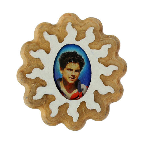 weißer Magnet Sonnenförmig Carlo Acutis  3x4 cm 1