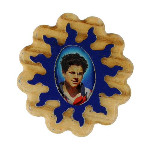 Blauer Sonnenmagnet Carlo Acutis 3x3,5 1