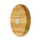 Oval olivewood magnet, white sun with Carlo Acutis s2