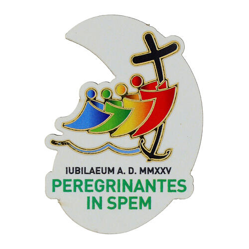 Imán en forma de gota logotipo oficial Jubileo 2025 coloreada 5x3 cm 1