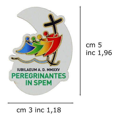 Imán en forma de gota logotipo oficial Jubileo 2025 coloreada 5x3 cm 2