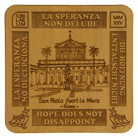 Jubilee magnet with Saint Paul Outside the Walls, 3x3 in, Monastery of the Poor Clare Nuns of Albano Laziale