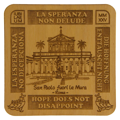 Magnete Giubileo San Paolo fuori le Mura 7x7 cm Monastero Clarisse Albano Laziale 1