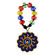 Bracelet dizainier Carlo Acutis pierres colorées et bois olivier s1