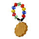 Bracelet dizainier Carlo Acutis pierres colorées et bois olivier s2