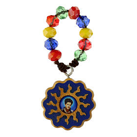 Bracciale decina Carlo Acutis pietre colorate e legno ulivo