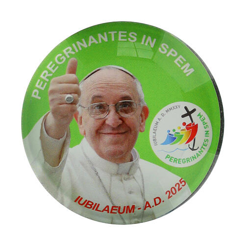 Glasmagnet Gesicht von Papst Franzikus Jubiläum 2025 5 cm 1