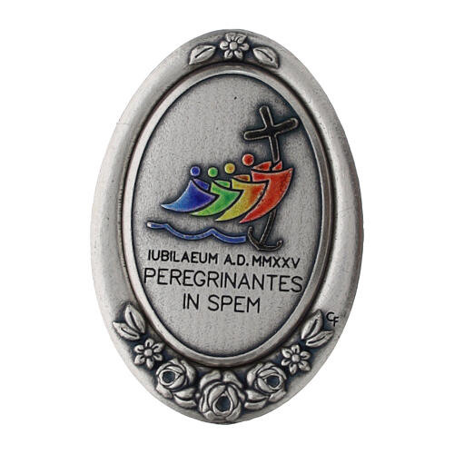 Magnet of Jubilee 2025 logo in zinc alloy, 4x3 cm 1