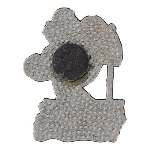 Shaped and colourful aluminum magnet of Saint Christopher, 1.4x1.1 in 2