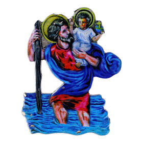 Calamita alluminio sagomato San Cristoforo colorato 35x30 mm