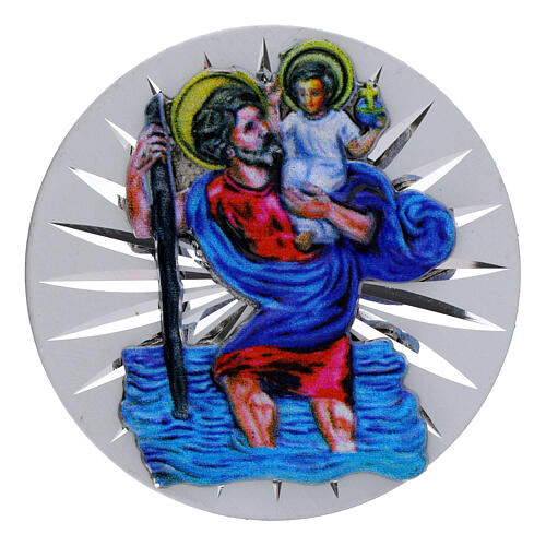 Imán con placa aluminio redonda San Cristóbal 4 cm 1