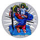 St Christopher magnet with round aluminum, 4 cm s1
