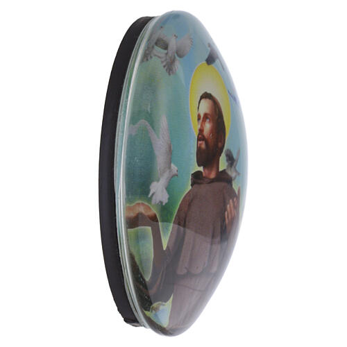Aimant Saint François d'Assise avec colombe en verre 5 cm 2