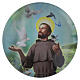 Aimant Saint François d'Assise avec colombe en verre 5 cm s1