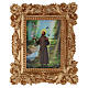 Magnete San Francesco con cornice in legno barocco 10x8 cm s1