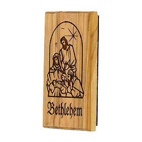 Olive wood magnet- Holy family in Bethlehem