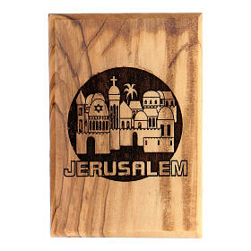 Olivenholz Magnet - Jerusalem Kreuz