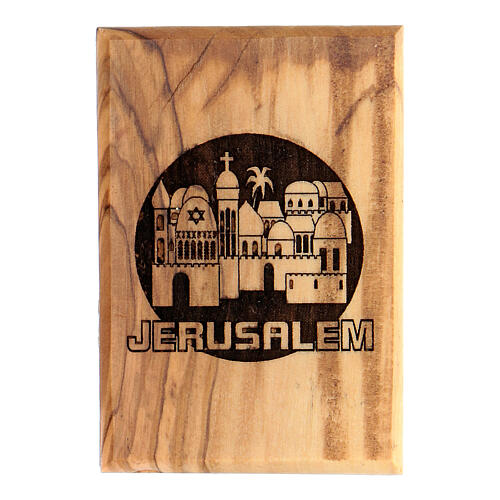 Olivenholz Magnet - Jerusalem Kreuz 1