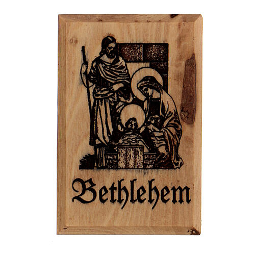 Olive wood magnet - Bethlehem 1