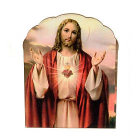 Religiöse Magnete: Magnet aus Holz heiligstes Herz Jesu