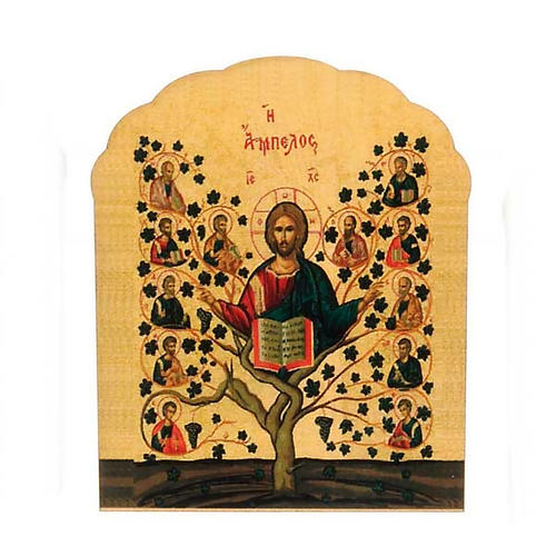 Magnet aus Holz Jesus Baum des Lebens 1