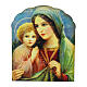 Magnete legno Madonna con Bambino s1