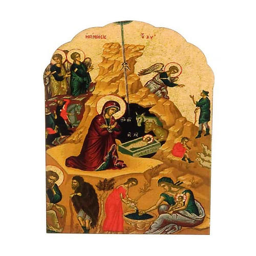 Magnet in wood with Nativity print 1