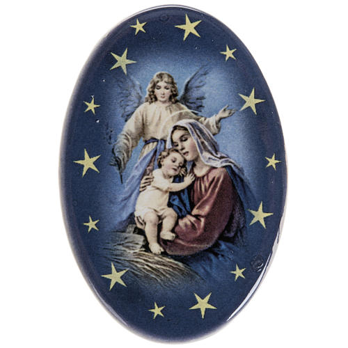 Magnet oval Keramik Geburt Jesu 1