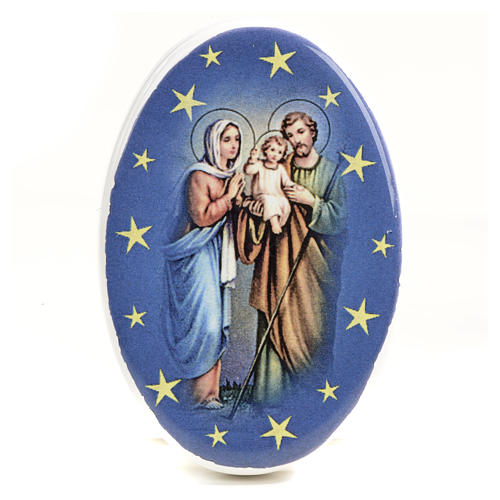 Round shaped magnet terracotta Nativity. 3