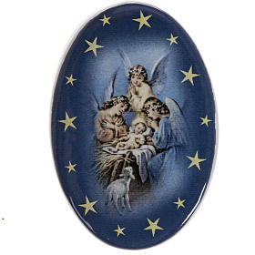 Religiöse Magnete: Magnet Keramik Schutzengeln oval