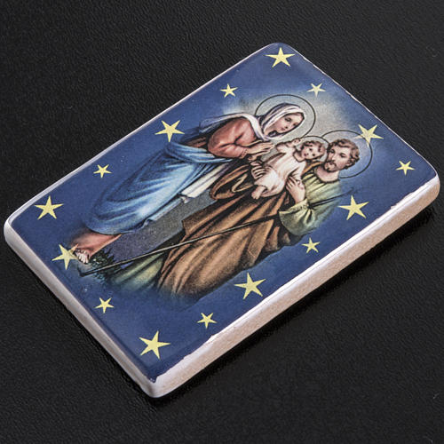 Magnet in ceramic with Holy Family standing 2