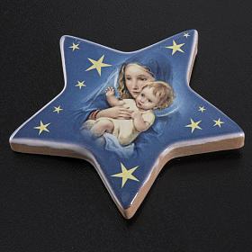 Religiöse Magnete: Magnet aus Keramik Gottesmutter mit Kind Stern