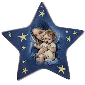 Imanes de los Santos, Virgen y Papa: Imán Cerámica estrella María con el Niño Jesús