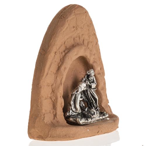 Magnet in terracotta with Nativity 7x4.5cm 2