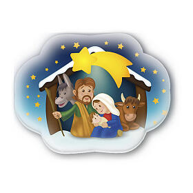 Resin magnet with Nativity stable 2x2.5 in
