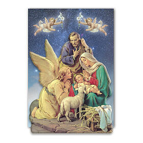 Resin magnet with Nativity and Adoration of the Angels 3x2.5 in