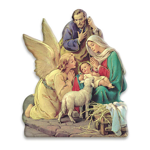 Resin magnet with Nativity and Adoration of the Angels 3x2.5 in 1