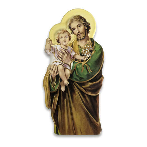 Resin magnet with Saint Joseph with Child 3x1.5 in 1