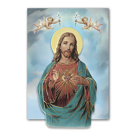 Aimant Sacré-Coeur de Jésus résine 8x5 cm