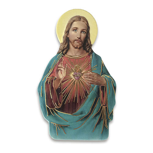 Aimant Sacré-Coeur de Jésus résine 8x5 cm 1