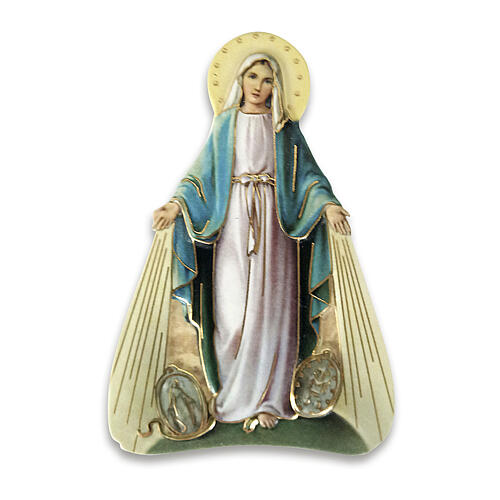 Magnet of Our Lady of the Miraculous Medal, resin, 3x2 in 1