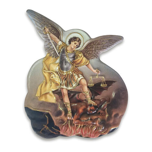 Magnet of St Michael the Archangel, resin, 3x2 in 1
