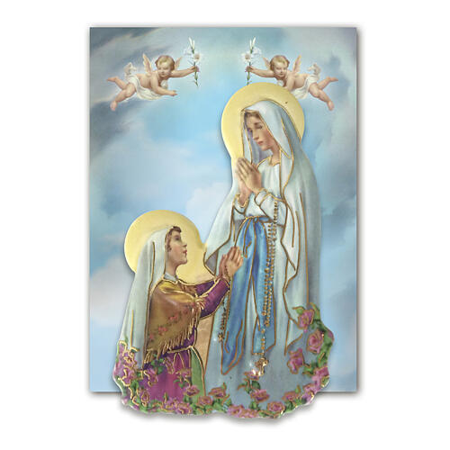 Aimant tridimensionnel apparition Notre-Dame de Lourdes 8x5 cm 2