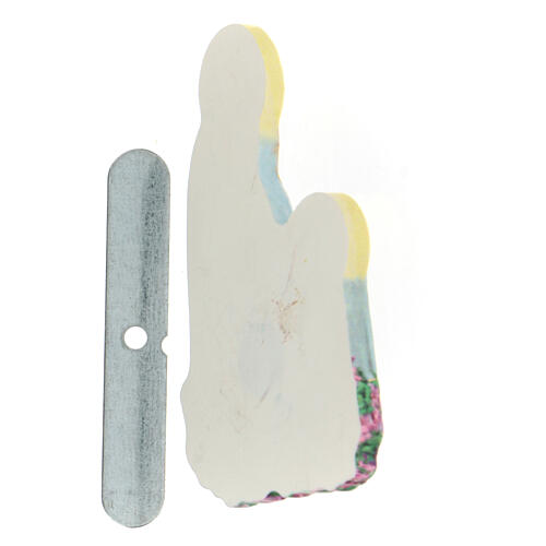 Bassorilievo magnetico apparizione Lourdes resina 8x5cm 4