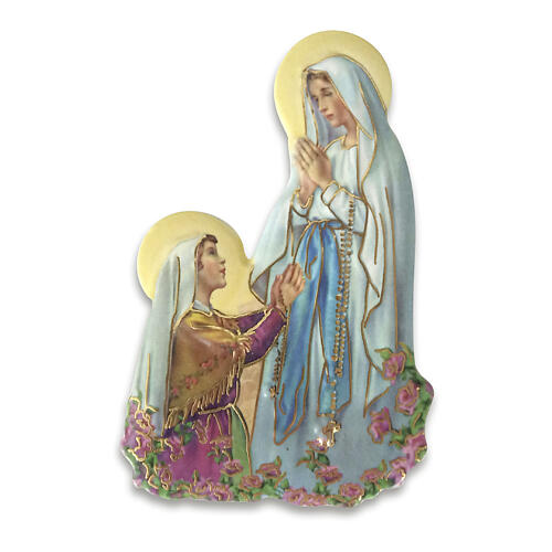 Lourdes apparition magnetic bas-relief in resin 8x5cm 1