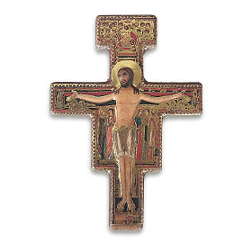 Crucifixo São Damião íman tridimensional 8x6 cm