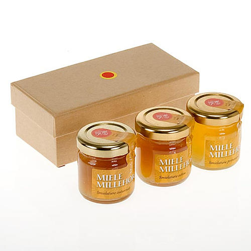 Miele millefiori: confezione 3 vasetti 45 gr Monastero Siloe 1