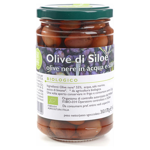 Olives noires eau et sel Monastère Siloe 310g 1