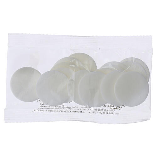 Extra-white bread-type hosts for celiacs, 1.4 in, pack of 15 2